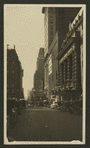 View of 45th Street with the Lyceum Theatre, marquee advertising the production Squaring the Circle