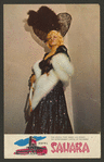 Postcard promoting Mae West's nightclub act at the Sahara Hotel, Las Vegas