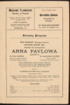 Program for Anna Pavlova's appearance at the Schenley Theatre, Pittsburgh, January 19, 1915