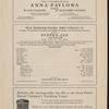 Program for Anna Pavlova's appearance at the Century Opera House, February 16, 1915