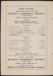 Program for Anna Pavlova's appearance at the Century Opera House, February 16, 1915