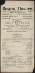 Program for Anna Pavlova's appearance at the Boston Theatre, March 6, 1915