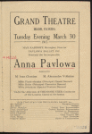 Program for Anna Pavlova's appearance at the Grand Theatre, Miami, Florida, March 30, 1915