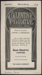 Program for Anna Pavlova's appearance at the Valentine Theatre, Toledo, Ohio, April 22, 1915