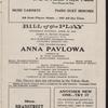 Program for Anna Pavlova's appearance at the Valentine Theatre, Toledo, Ohio, April 22, 1915