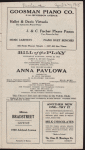 Program for Anna Pavlova's appearance at the Valentine Theatre, Toledo, Ohio, April 22, 1915