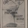 Program for Anna Pavlova's appearance at the Keylor Grand Theatre, Wall Walla, Washington, March 31, 1916