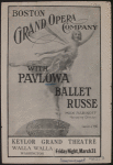 Program for Anna Pavlova's appearance at the Keylor Grand Theatre, Wall Walla, Washington, March 31, 1916