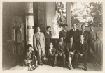 1930. Top row: Stoyan Christowe, Elizabeth Ames, Charles Hagopian, Aaron Copland, Paul Bowles, unidentified man. Bottom row, seated: Eloise Gard, Louis Lozowick, unidentified man, Mildred Gardner, Albert Halper