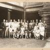 1942. Standing: Newton Arvin, Nicholas Marsicano, Nathan Asch, Philip Rahv, Michael Seide, Karol Rathaus, Carson McCullers, Malcolm Cowley, unidentified man, Langston Hughes, Kenneth Fearing, unidentified man, Leonard Ehrlich, Jean Liberté. Seated: Liesl Asch, Frances Mingorancz, Merle Marsicano, Katherine Anne Porter, Helena Kuo, Juan Mingorancz, Nathalie Rahv, Elizabeth Ames.