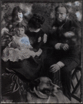 Portrait of the Trask Family, Left to right: Christina Trask, Spencer Trask, Jr., Katrina Trask, Spencer Trask, and the family dog, Duke