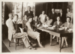 Group Photograph at Triuna, 1931. Seated, right to left: Unidentifed woman, Elizabeth Ames, Aaron Copland. Others unidentified