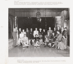 1953. Back row: Avrahm Yarmolinsky, Albert Herzing, Simon Moselsio, Herta Moselsio, Claude Clark, Milton Klonsky, Saul Bellow, Elizabeth Sparhawk-Jones, Babette Deutsch, Frederick Sternfield, Margaret Lowery, Clifford Wright, Ben Weber, Theresa Sherman. Front row: Mary Doyle Curran, Martin Nelson, Esther Rolick, Paolo Milano, Josephine Herbst, Vladimir Talberg, Dorothy Van Ghent.