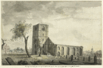 An original sketch of the ruins of Trinity Church N. York -- taken by an English officer in the Revolution