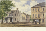 The corner of Broadway & Courtland St., 1848. Alderman Bogert's bakery. Manasseh Salter's store.