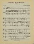 Carolina in the morning : song