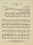Love will call : song