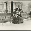 Women reading on a park bench