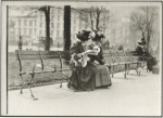 Women reading on a park bench