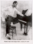 Vaslav Nijinsky in practice clothes