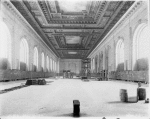 Interior work : construction of the Main Reading Room, showing the completed ceiling