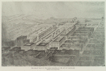 The group plan of the public buildings. Birdseye view looking north.