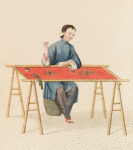 Woman making embroidery