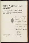 Free, and other stories. [Title page]