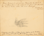 Pencil drawing of a hand, by Queen Victoria