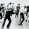 George Balanchine and Jerome Robbins during a rehearsal for Pulcinella