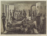 Sanitary Precautions against a Smallpox Edpidemic - An Inspector of the Board of Health Vaccinating Tramps in a Station House