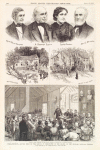 Top: Ralph Waldo Emerson, A. Brandon Alcott, Louise Alcott, John G. Whitter. Middle left: The summer school. Middle right: The home of May Alcott. Bottom: Massachutes- Second term of the School of Philosophy in the Chapel of the Orchard…