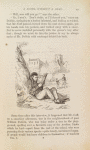 William Dobbin reading "Arabian Nights" under a tree at a playground