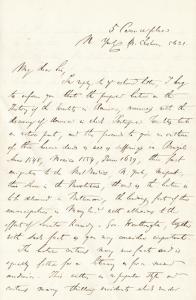 Letter to Joshua Cohen