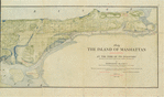 1609. The island of Manhattan (Mannahtin) at the time of its discovery showing its elevations, water-courses, marshes, and shore line.