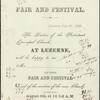 Invitation of Fair and Festival, July 26, 1866