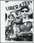 Three participants in the Gay Liberation Front march on Times Square, New York City, 1969