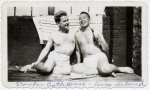 Frank Thompson and friend at Stauch Bath House, Coney Island