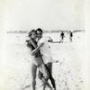 Frank Thompson and friend embrace at Long Beach