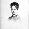 Portrait Florence Kelley with hat on.