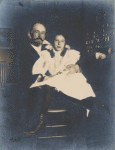 Edward Clark Potter with his daughter on lap