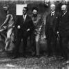James Joyce, Ezra Pound, John Quinn and Ford Madox Ford in Paris, Autumn 1923, outside Pound's studio in the Rue des Champs
