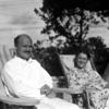 Joel and Gertrude Sayre in lawn chairs in Bermuda