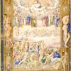 Full-page miniature of the Last Judgment, in elaborate full border including human figures