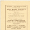 Program: Festival Arnold Schoenberg. Société musicale indépendante. Grande Salle Pleyel, Paris
