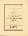 Program: Festival Arnold Schoenberg. Société musicale indépendante. Grande Salle Pleyel, Paris