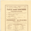 Program: Festival Arnold Schoenberg. Société musicale indépendante. Grande Salle Pleyel, Paris