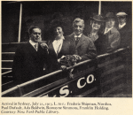 Arrival in Sydney, July 21, 1913. L to r.: Frederic Shipman,  Nordica, Paul Dufault, Ada Boldwlin, Romayne Simmons, Franklin Holding