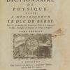 Dictionnaire de physique vol. 1, [Title page]
