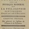 Reflexions sur la physique moderne, ou, La philosophie newtonienne ...